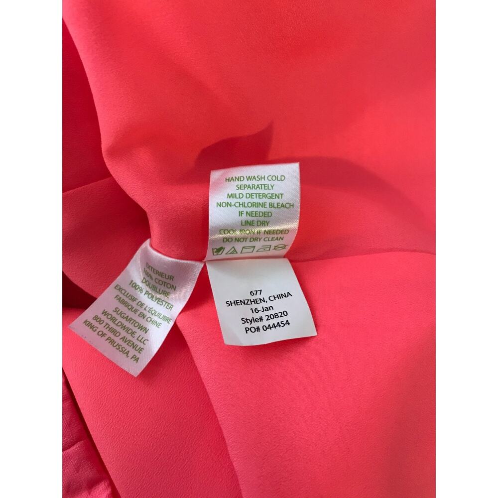 Lilly Pulitzer Largo Shift Dress Size 10 Pink Sun Ray Gold Embroidered - Picture 12 of 12